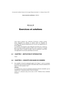 Exercices et solutions - Bases de données (Annexe A)