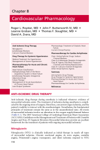 Cardiovascular Pharmacology: Anti-Ischemic Drugs & More