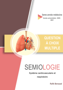 Examen Sémiologie Cardiovasculaire et Respiratoire - 3ème Année Médecine