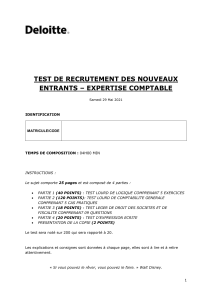 Test de recrutement Expertise Comptable - Deloitte