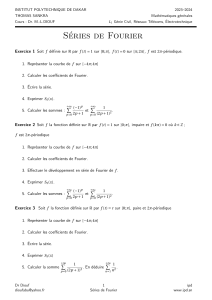 Séries de Fourier : Exercices pour L1 Génie Civil, Télécoms, Électrotechnique