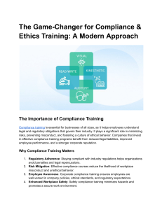 Compliance & Ethics Training: A Modern Approach