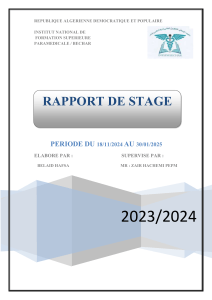 Rapport de Stage Infirmier - Urgences Pédiatriques