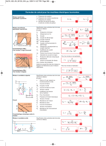Formules de calcul machines électriques tournantes
