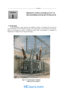 Transformateur de Puissance : Présentation Générale