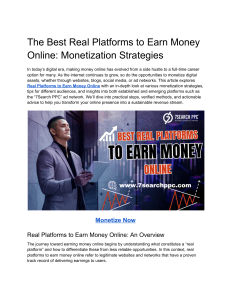 Earn Money Online: Real Platforms & Monetization Strategies