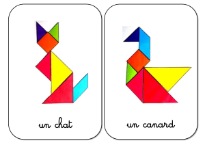 Cartes d'apprentissage animaux tangram