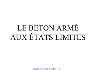 Béton Armé aux États Limites : Présentation