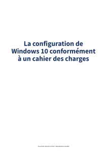 Configuration Windows 10 : Cahier des Charges