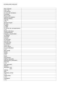 Vocabulaire Anglais-Français : Liste de Mots Essentiels