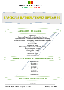 Mathématiques 3ème : Exercices, Épreuves et Concours BFEM