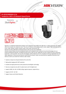 Hikvision TandemVu 4MP 4x IR Network Speed Dome Datasheet