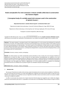 Mini-convoyeur &agrave; vitesse variable pour construction de maisons