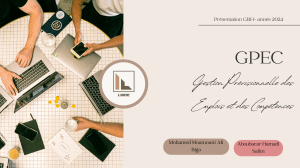 Présentation GPEC : Gestion des emplois et compétences