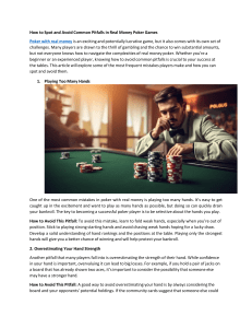 Poker Pitfalls: How to Win at Real Money Games