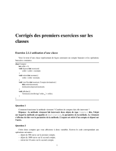 Exercices Corrigés Java: Classes et Objets