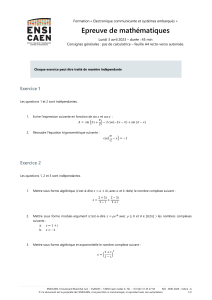 Examen de mathématiques : Électronique et systèmes embarqués
