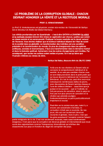 Corruption Globale : V&eacute;rit&eacute; et Rectitude Morale