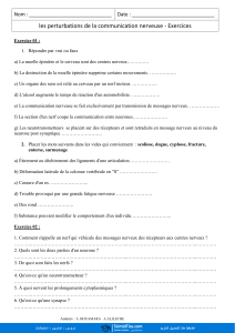 Exercices : Perturbations Communication Nerveuse