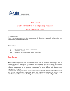 Solutés Hydratation & Remplissage Vasculaire: Guide Prescription