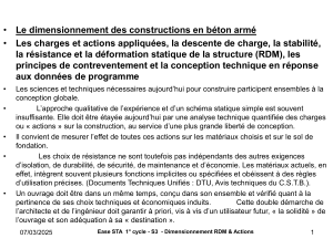 Dimensionnement RDM & Actions : Béton Armé
