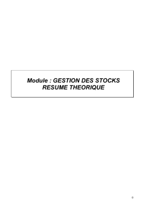 Gestion des stocks: Résumé théorique