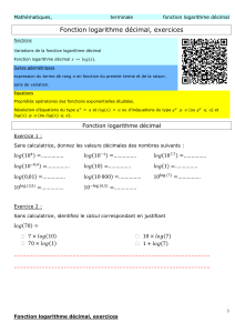 Exercices Logarithme Décimal : Maths Lycée