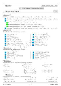 TD Maths 1ère S2: Equations, Inéquations, Polynômes