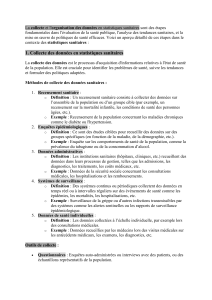 Statistiques sanitaires: Collecte et organisation des donn&eacute;es