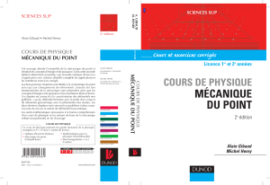 Mécanique du Point: Cours de Physique pour le Premier Cycle