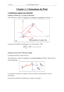 Cinématique du Point : Cours de Physique