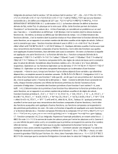 Int&eacute;grales, D&eacute;rivation et Int&eacute;gration : Cours de Maths