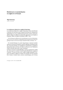 Nivellement dialectal et standardisation en anglais et fran&ccedil;ais