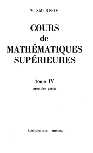Cours de maths sup : &Eacute;quations int&eacute;grales & calcul