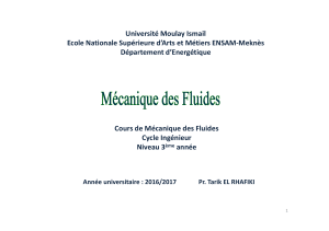 Mécanique des Fluides - Cours ENSAM Meknès