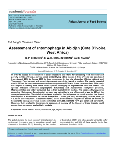 Entomophagy in Abidjan: Insect Consumption & Food Security