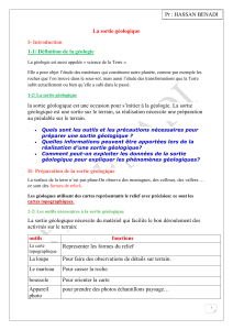 Cours de géologie : Sortie géologique et cartes topographiques