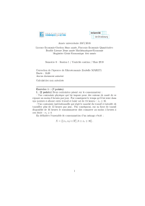 Correction Microéconomie L3 : Contraintes et Préférences