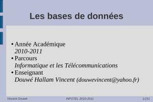 Bases de donn&eacute;es : Cours INFOTEL 2010-2011