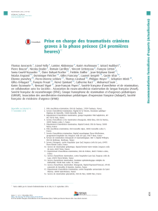 Traumatisme crânien grave : prise en charge précoce (24h)