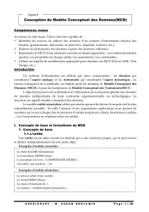 Conception MCD : Le&ccedil;on sur le Mod&egrave;le Conceptuel des Donn&eacute;es