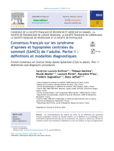 Consensus Apn&eacute;es Centrales (SACS) : D&eacute;finitions & Diagnostic