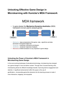 MDA Framework for Microlearning Game Design