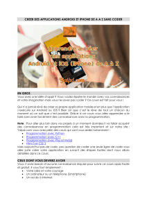 Cr&eacute;er des applications Android/iPhone sans coder - Cours