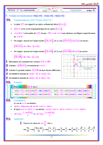 Trigonométrie : Formules et Transformations - 1ère Sc. Exp.