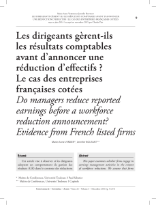 Gestion des résultats et réductions d'effectifs en France