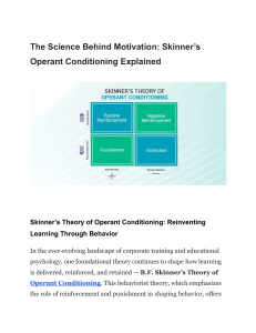 Skinner's Operant Conditioning: Motivation & Learning