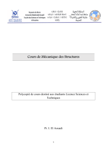 M&eacute;canique des Structures : Cours Licence Sciences et Techniques