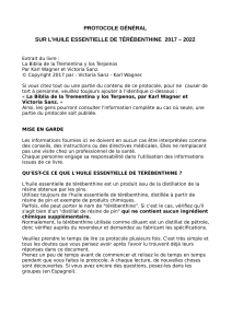 Protocole Huile Essentielle de Térébenthine 2017-2022