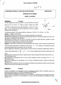 Concours Physique &Eacute;cole Militaire Sant&eacute;: &Eacute;preuve et Exercices
